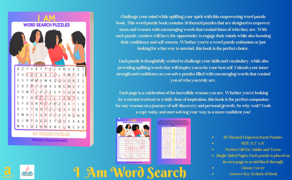 I Am Word Search Puzzles: Women Empowerment